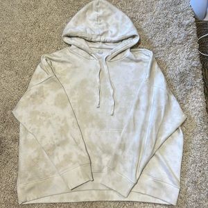 Aerie White/Tan Tie Dye Hoodie Sweatshirt XL